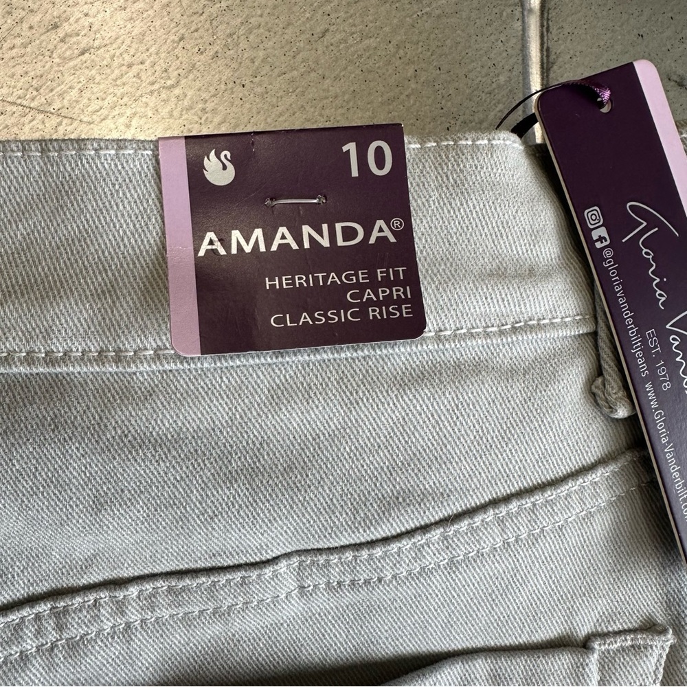 Gloria Vanderbilt Stylish gray denim capri jeans AMANDA heritage fit casual 10 - Picture 2 of 11